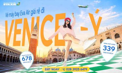Vé máy bay EVA Air giá rẻ đi Venice – Ý