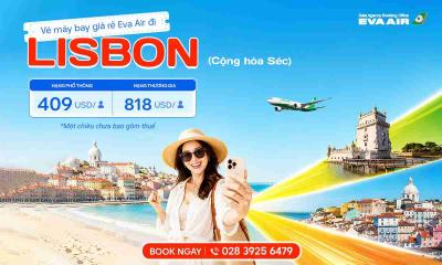 Vé máy bay giá rẻ đi Lisbon hãng EVA Air