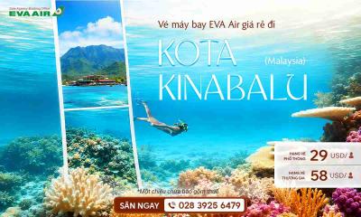 Vé máy bay EVA Air đi Kota Kinabalu giá rẻ