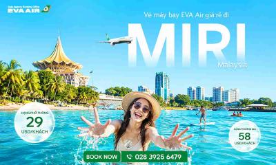 Vé máy bay EVA Air đi Miri giá rẻ