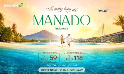 Vé máy bay EVA Air đi Manado giá rẻ